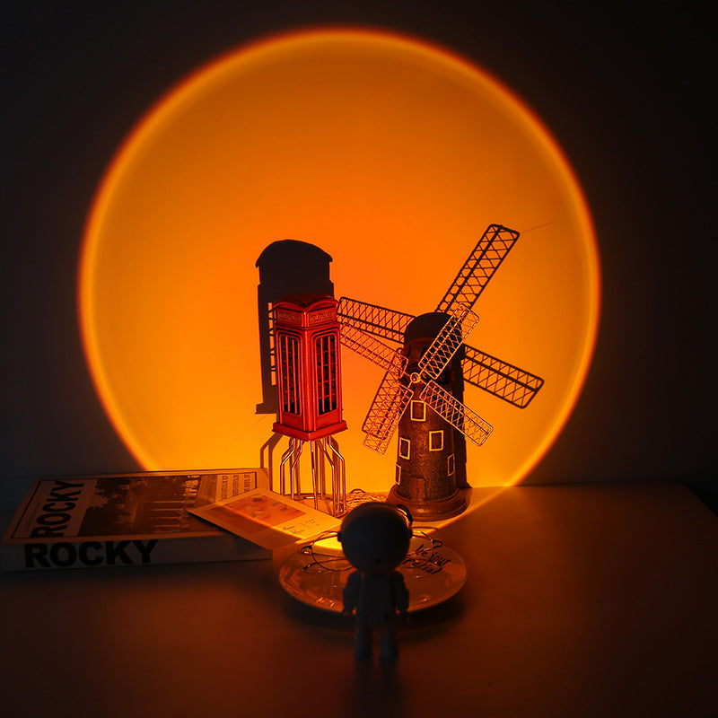 Rechargeable table lamp with ambient light, astronaut robot