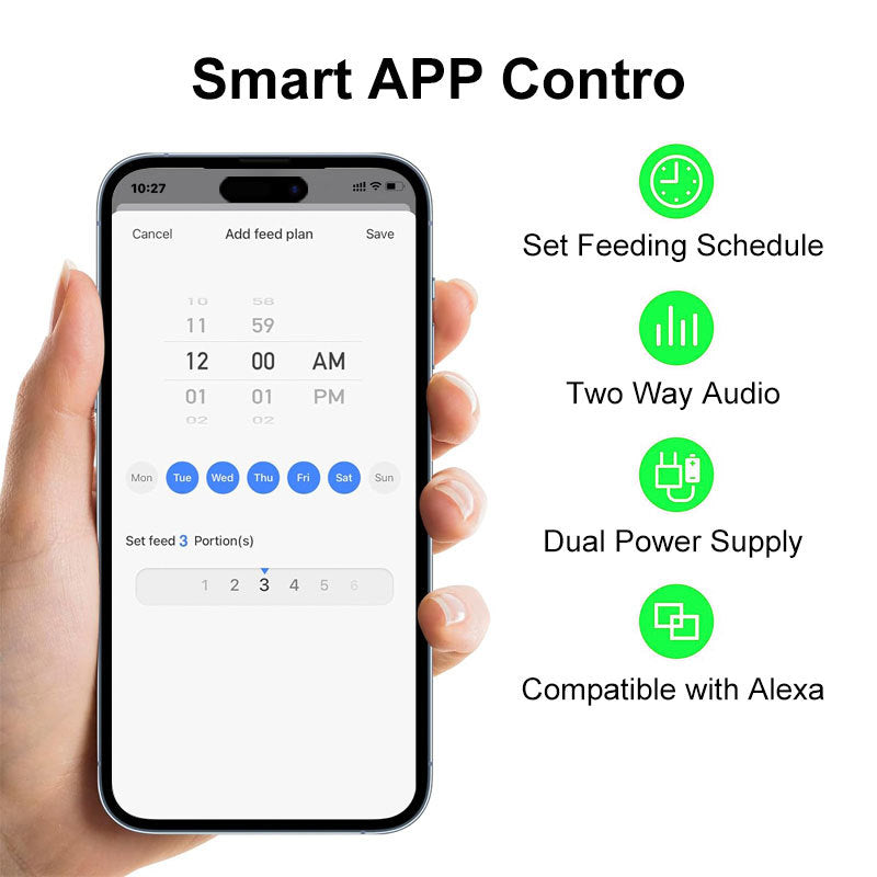 2 en 1 Comedero y bebedero inteligente para mascotas