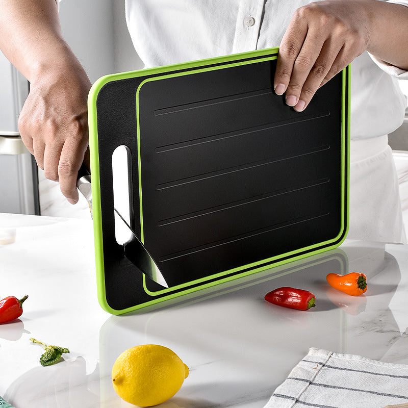 Double-sided cutting board with defrost function
